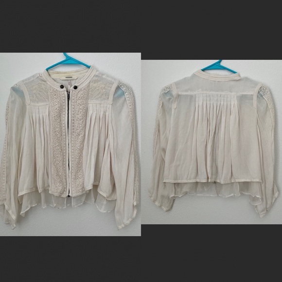 Free People Jackets & Blazers - Free people white swing lace jacket size XS